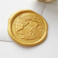 Koi fish wax seal stamp, wax seal kit or stamp head