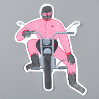 Werewolf Biker Vinyl Sticker