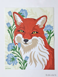 Fox with Chicory Paint-by-Number Kit