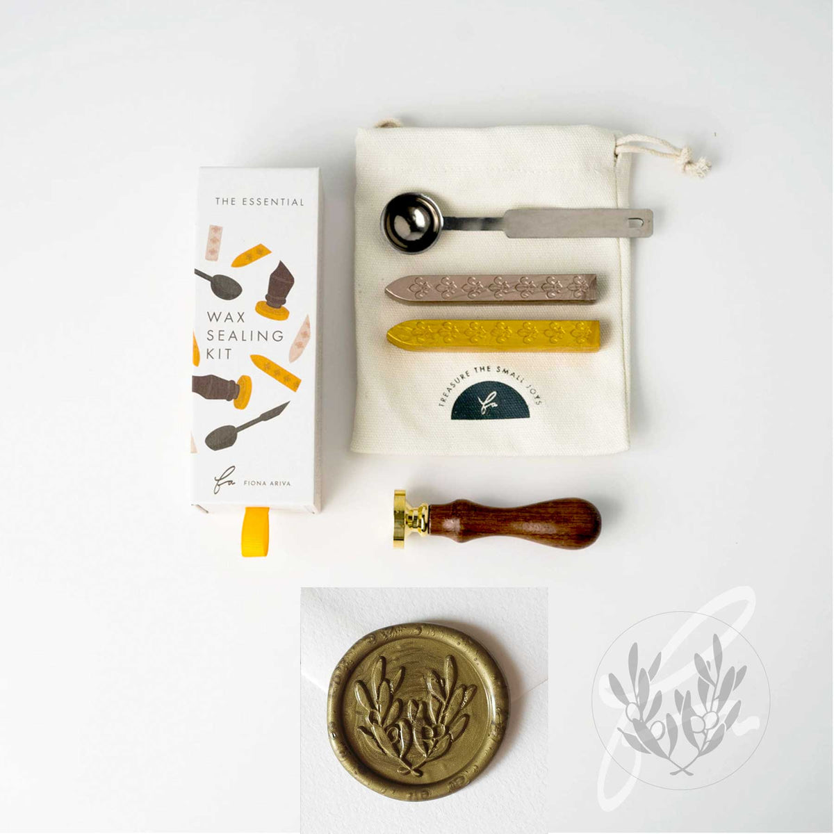 Olive Leaves wax seal stamp, wax seal kit or stamp head