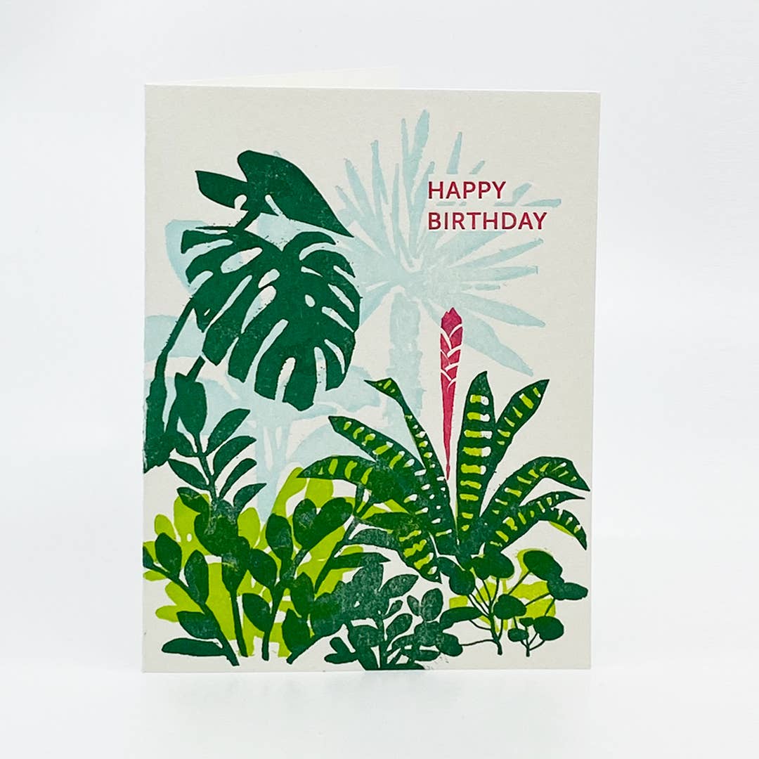 Tropical Plants Birthday A2 Card