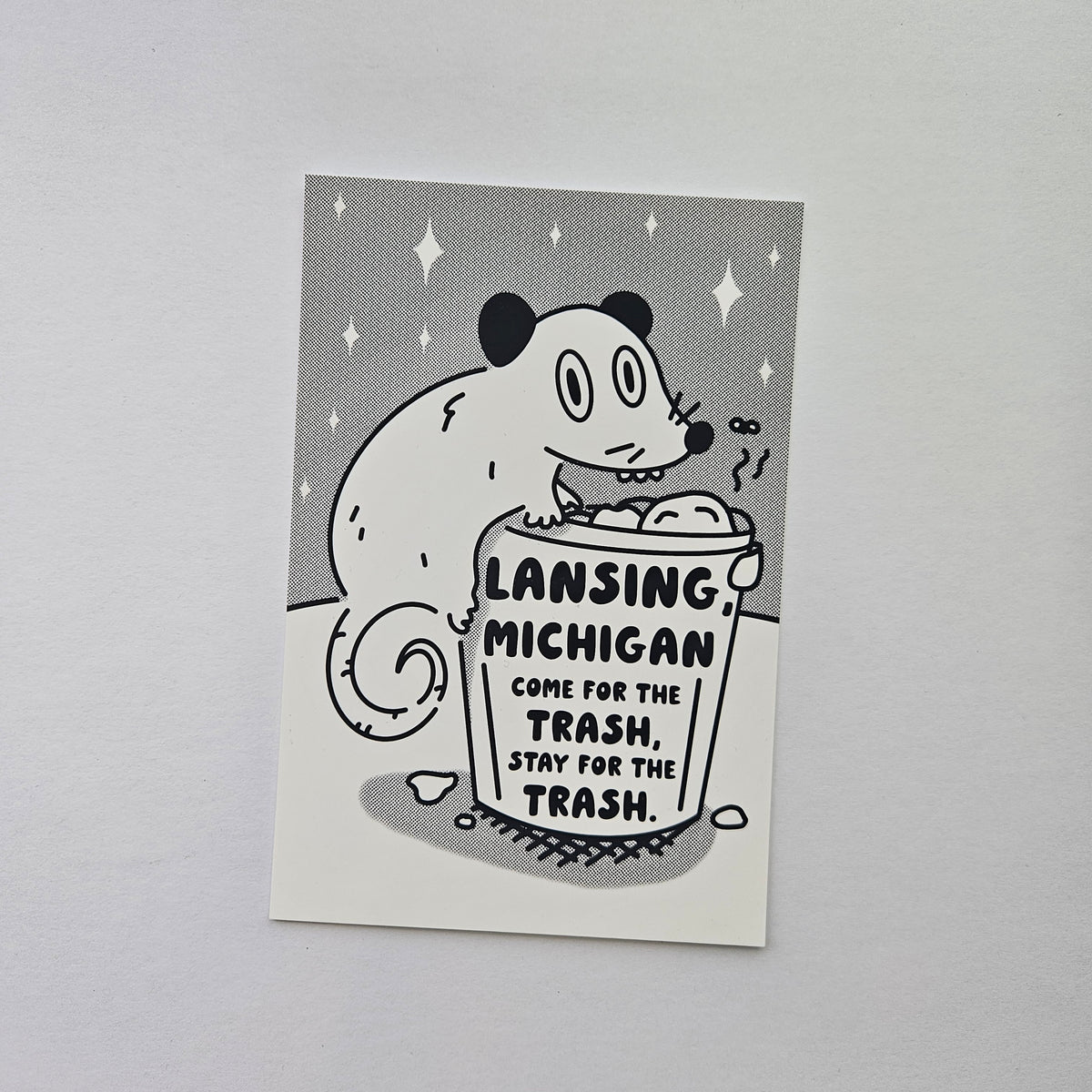 Lansing Trash Oppossum - Postcard