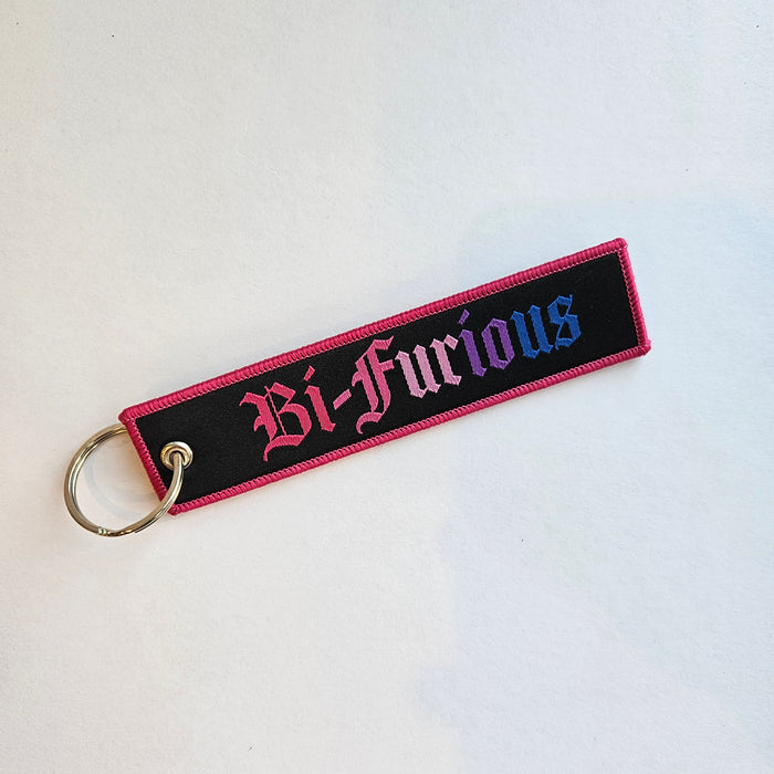 Bi Furious Tag Keychain