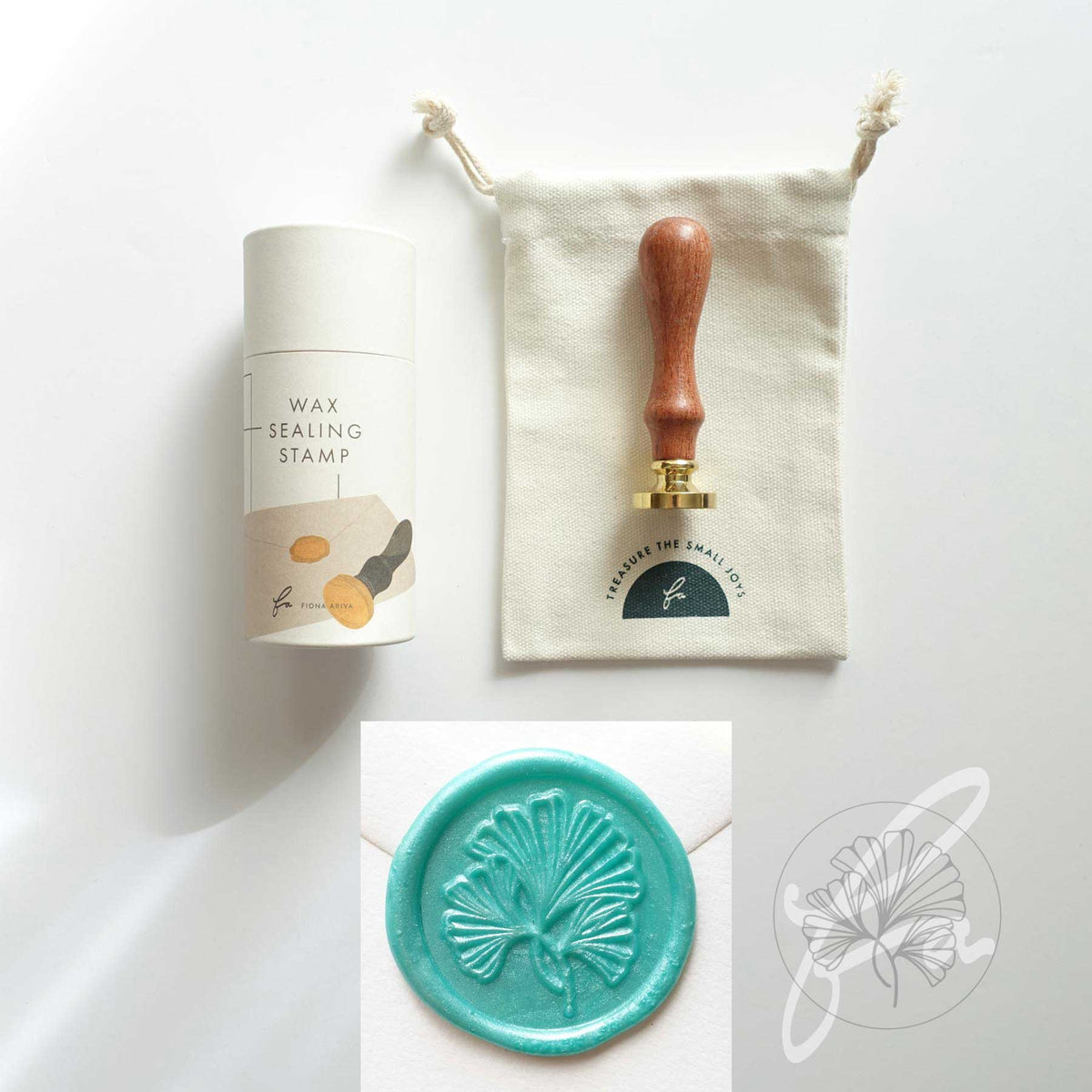 Ginkgo leaves wax seal stamp, wax seal kit or stamp head