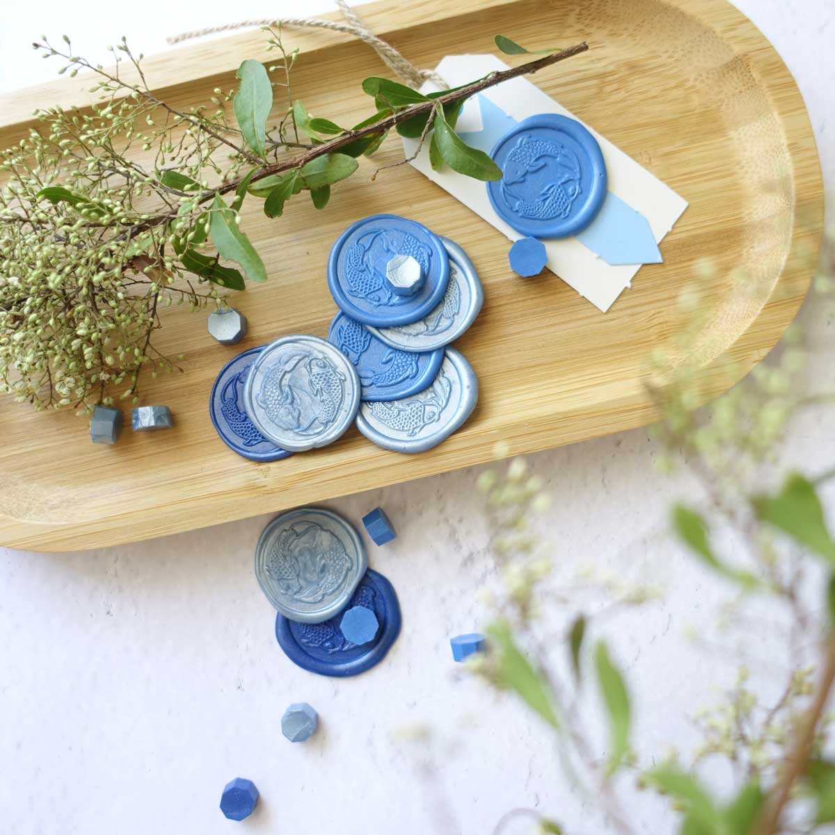 Mixed Blue Frost Azure Marine Blue 100pcs sealing wax beads