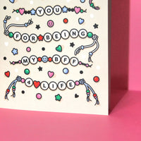 "BFF4L" Friendship Bracelets A2 Greeting Card