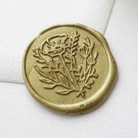 Wild flower wax seal stamp, wax seal kit or stamp head