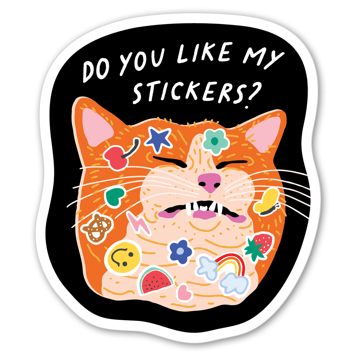 Stickers on Cat