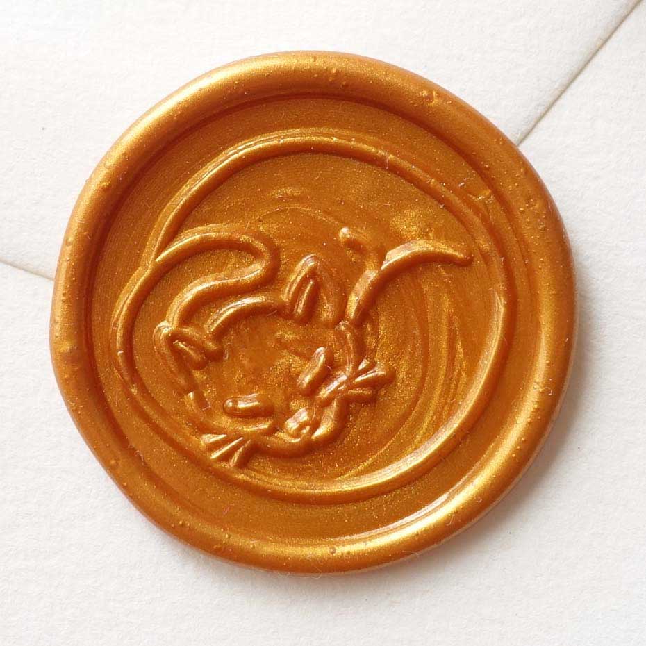 Sleeping Cat wax seal stamp, wax seal kit or stamp head