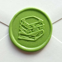 Stack of Books wax seal stamp, wax seal kit or stamp head