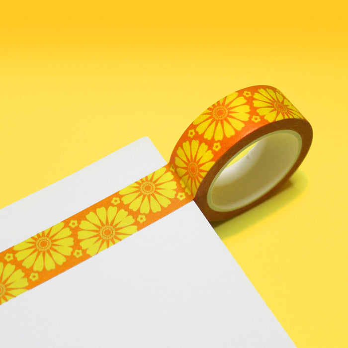 Daisy Pyrex Inspired Orange & Yellow Washi Tape (15mm/10m)