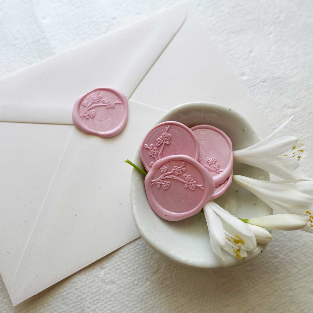 Cherry blossom sakura wax seal stamp, wax seal kit or head