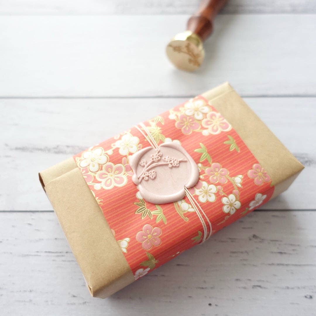 Cherry blossom sakura wax seal stamp, wax seal kit or head