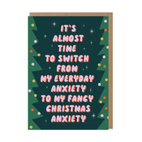 Christmas Anxiety Funny Greeting Card