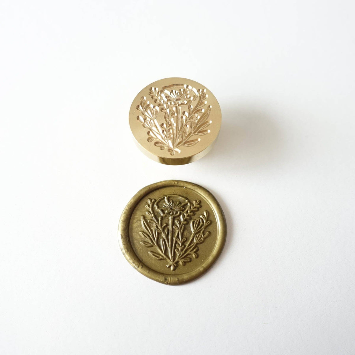 Wild flower wax seal stamp, wax seal kit or stamp head