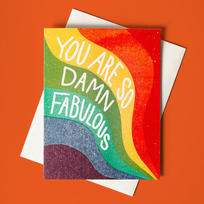 So Damn Fabulous Rainbow - Risograph Card