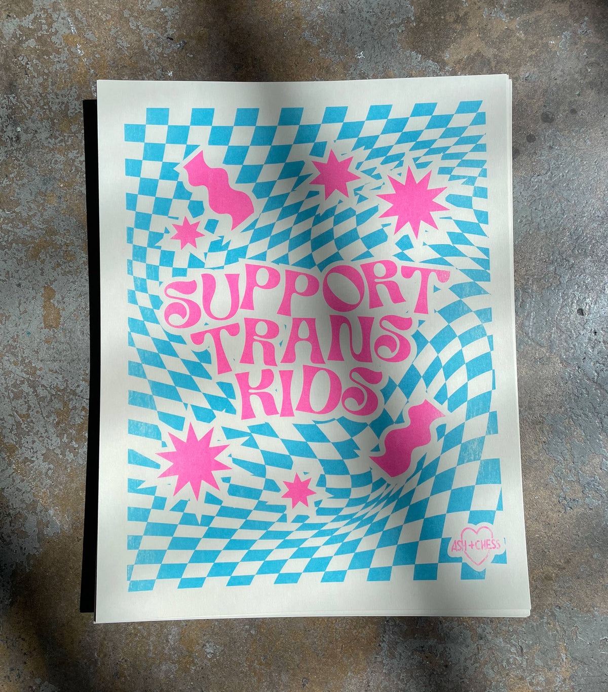 11x14" Support Trans Kids Risograph Print