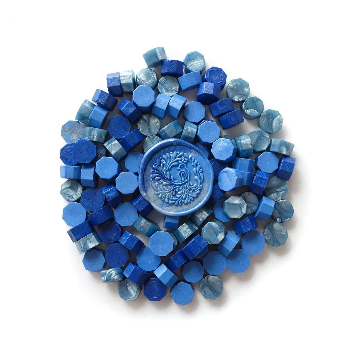 Mixed Blue Frost Azure Marine Blue 100pcs sealing wax beads