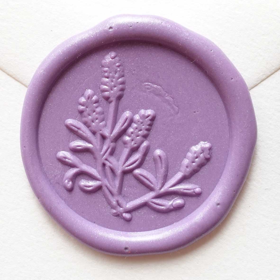 Lavender flowers wax seal stamp, wax seal kit or stamp head