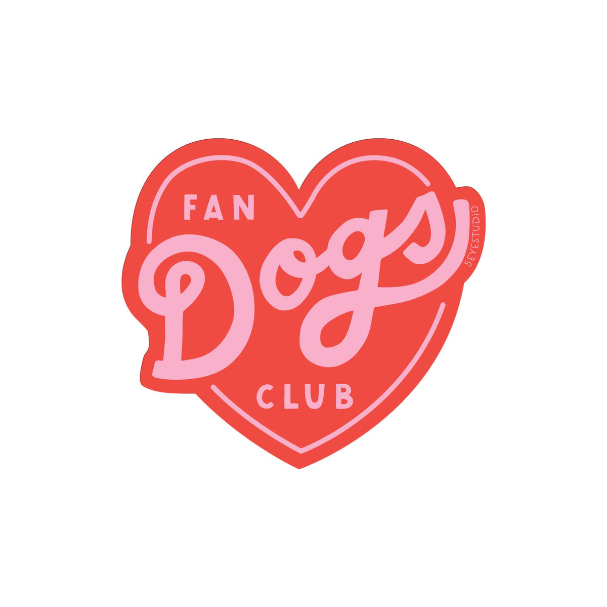 Dogs Fan Club Heart Vinyl Sticker