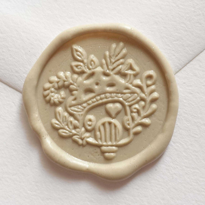 Mushroom House wax seal stamp, wax seal kit or stamp head