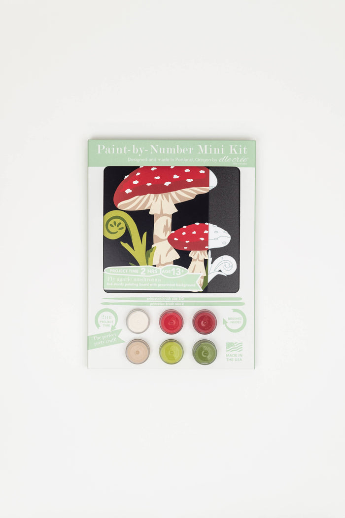 Fly Agaric Mushrooms MINI Paint-by-Number Kit