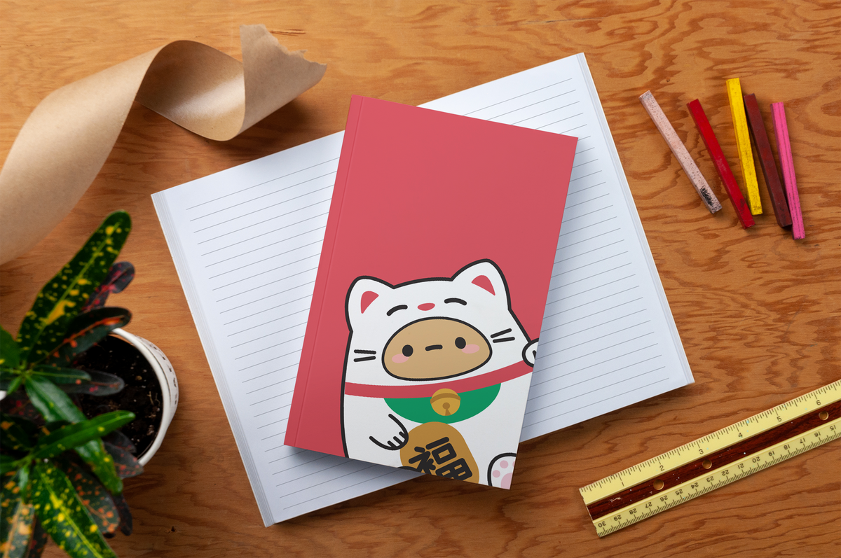 Smoko Lucky Cat Costume Layflat Journal Notebook