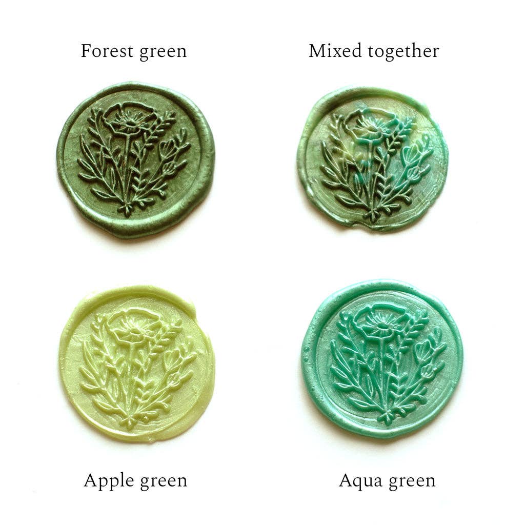 Mixed Green Forest Apple Aqua 100pcs sealing wax beads