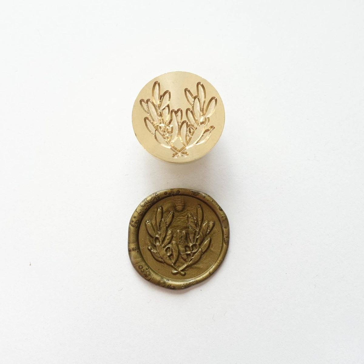 Olive Leaves wax seal stamp, wax seal kit or stamp head