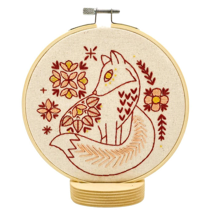 Folk Fox Complete Embroidery Kit - Colour