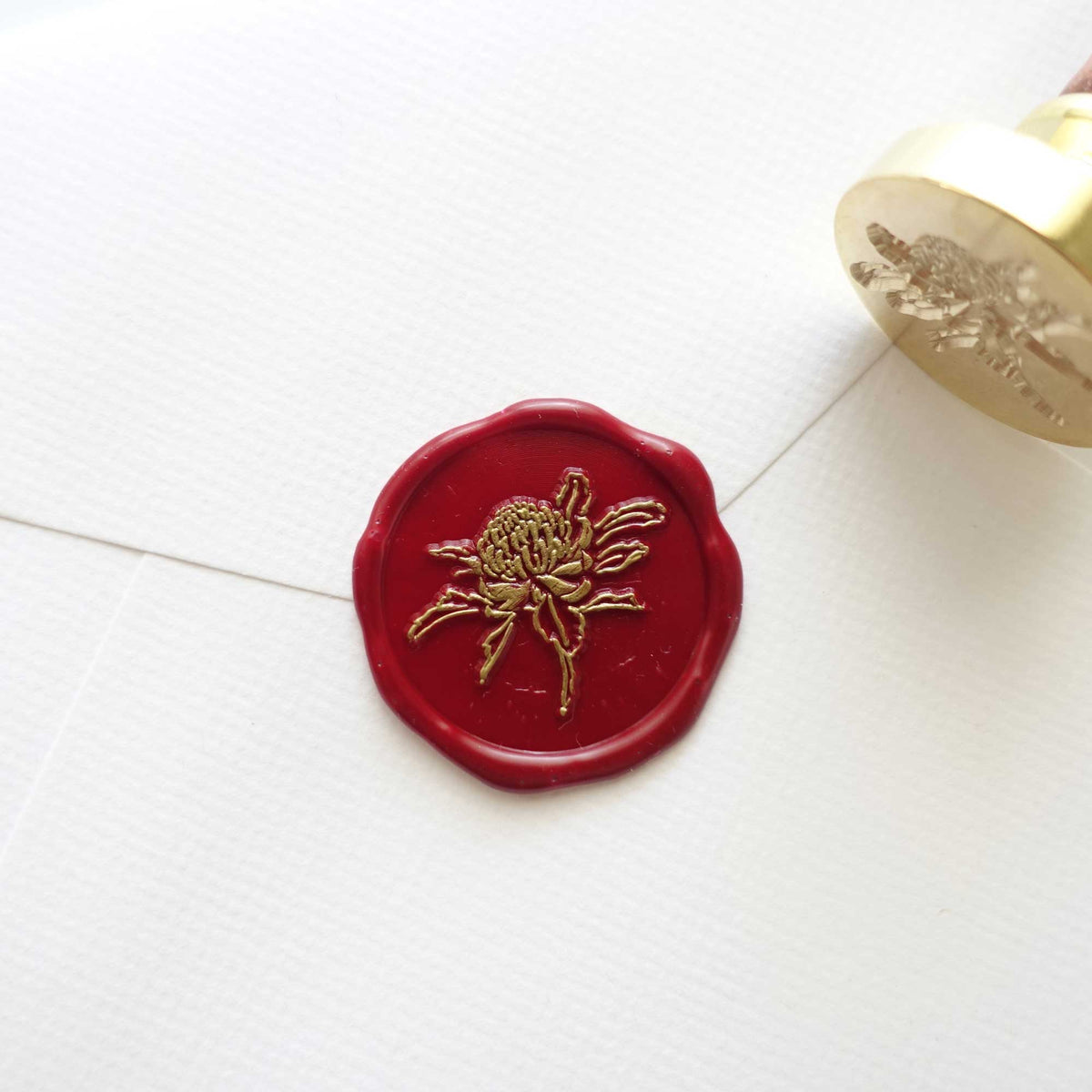 Waratah flower wax seal stamp, wax seal kit or stamp head