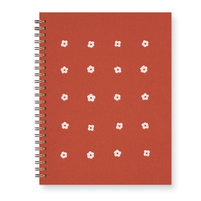 Flower Grid Journal: Lined Notebook