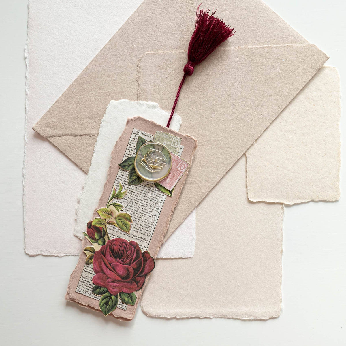 Stack of Books wax seal stamp, wax seal kit or stamp head