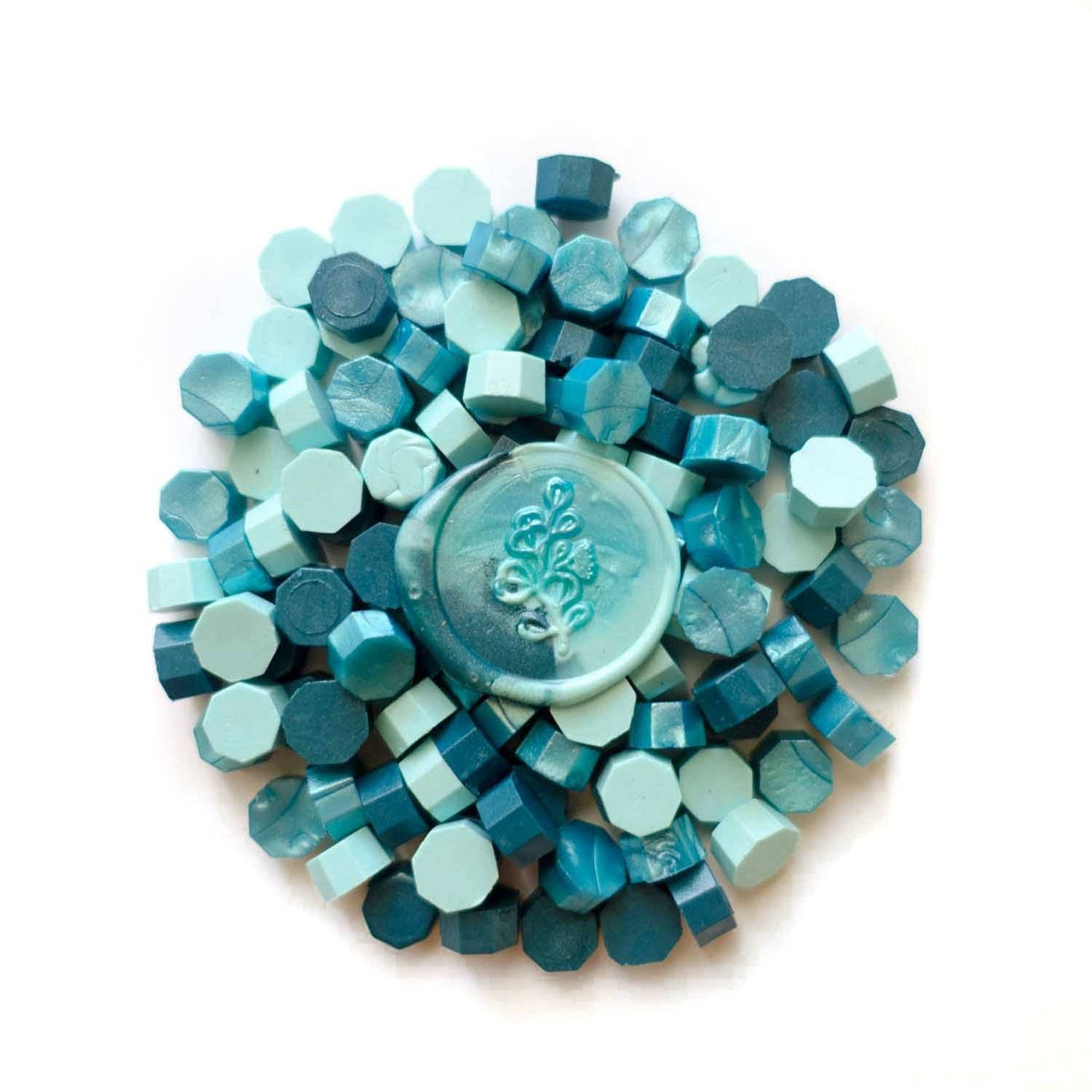 Mixed Sea Greens 100pcs sealing wax beads