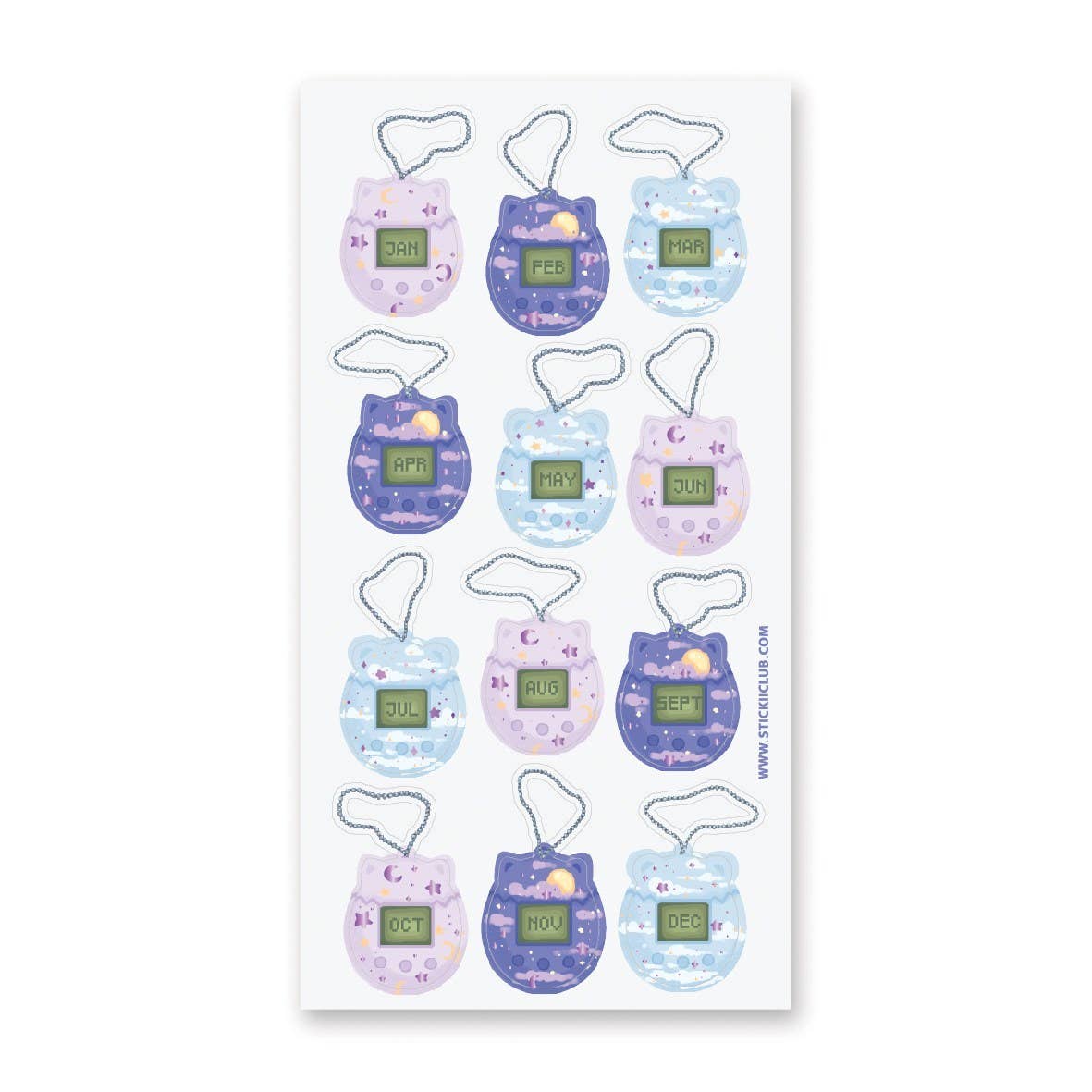 Monthly Tamagotchi Sticker Sheet