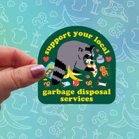 Garbage Disposal Raccoon Vinyl Sticker