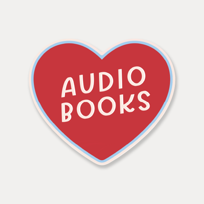 Audio Book Vinyl Sticker, Heart Stickers, Book-ish Gift Idea