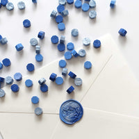 Mixed Blue Frost Azure Marine Blue 100pcs sealing wax beads