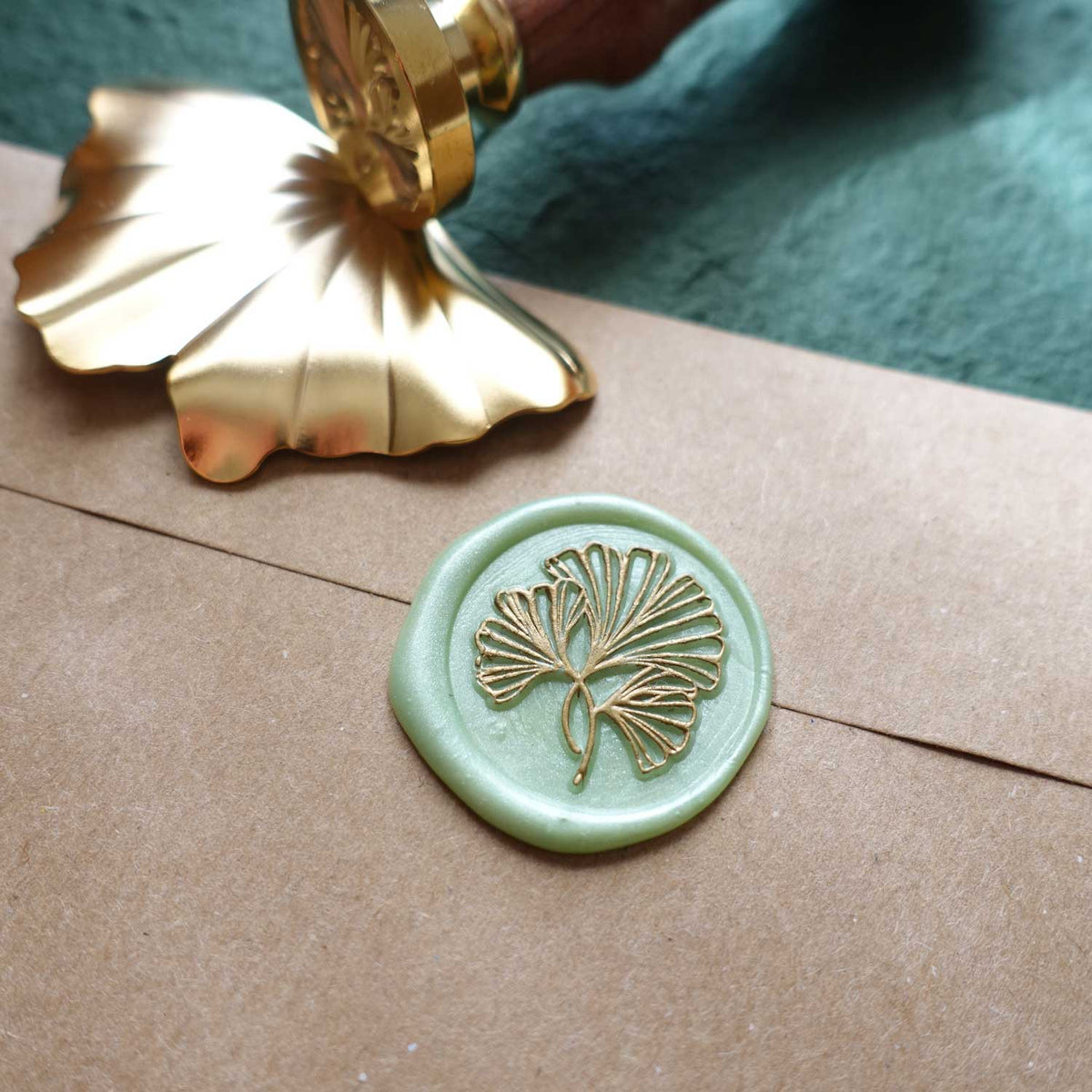 Ginkgo leaves wax seal stamp, wax seal kit or stamp head