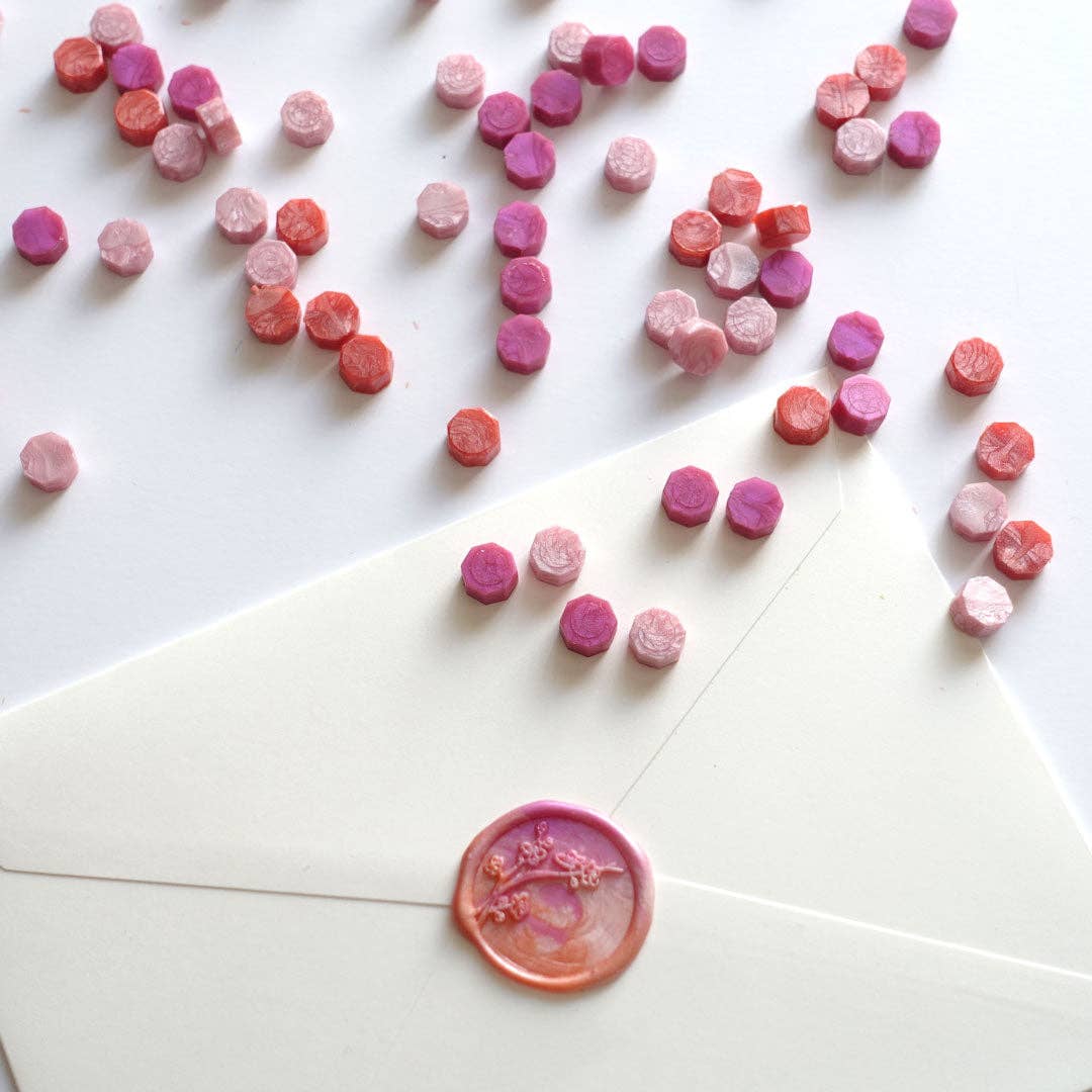 Mixed Bright Pinks 100pcs sealing wax beads