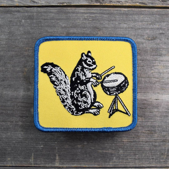 Ferdinand Drumming Squirrel Embroidered Patch