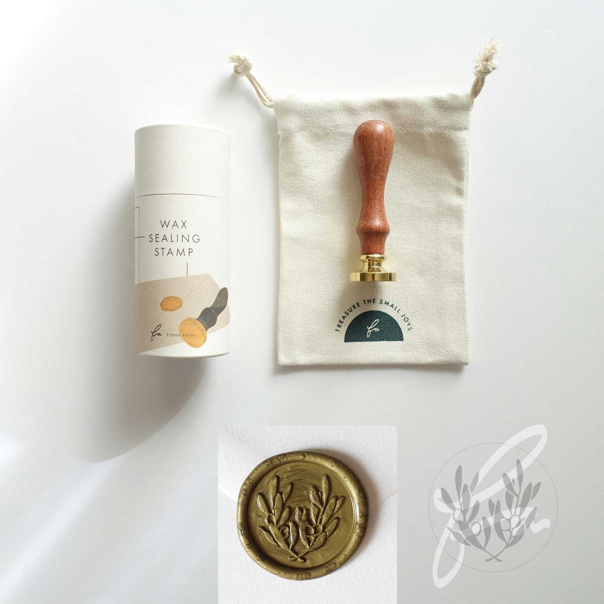 Olive Leaves wax seal stamp, wax seal kit or stamp head