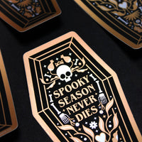 "Spooky Season Never Dies" Matte Metallic Halloween Sticker