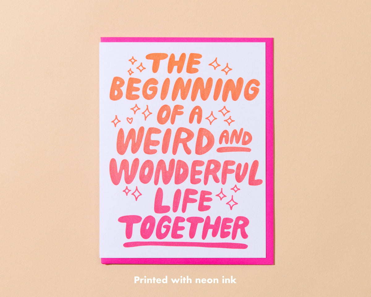 Weird & Wonderful Wedding Letterpress Greeting Card