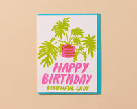 Plant Lady Letterpress Birthday Card - Babe, Girly