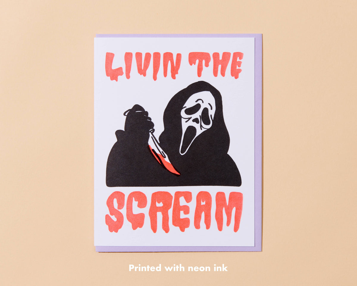 Livin' the Scream Halloween Letterpress Greeting Card