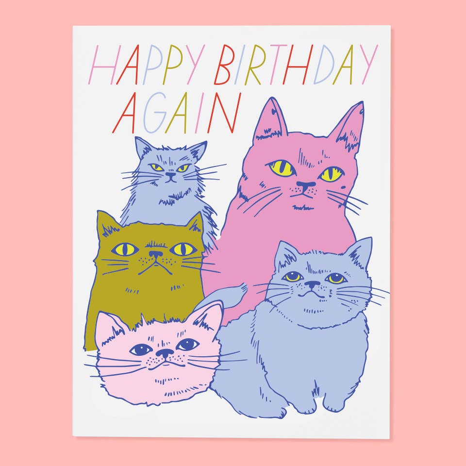 Cats Again Bday Card