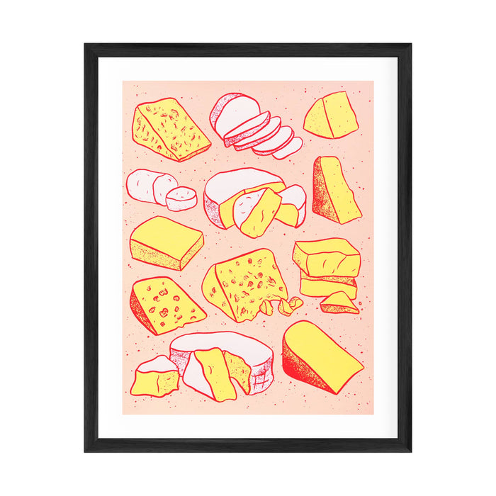 Cheese Neon Silkscreened Art Print | 11" x 14"