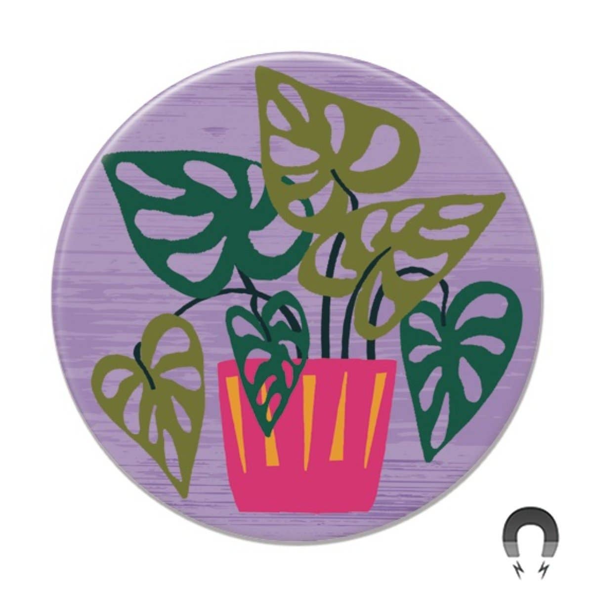 Monstera on Purple Big Magnet