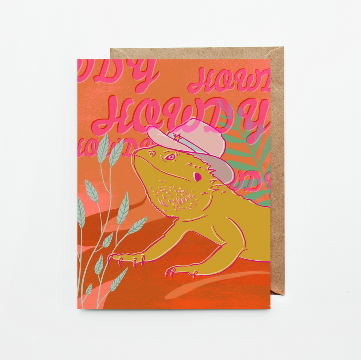 howdy neon lizard card sara pulver dear ollie